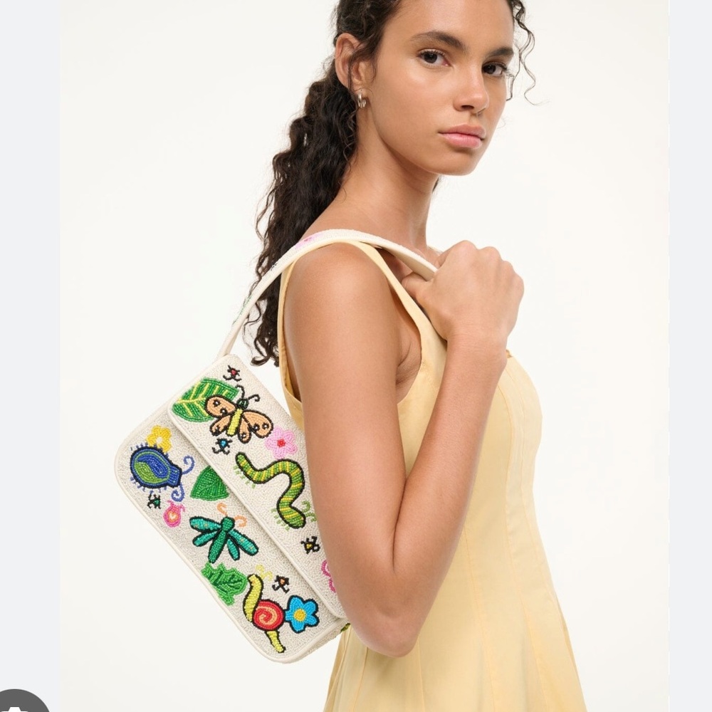 NWT STAUD Tommy Beaded Bag, Bug Out - Picture 2 of 9